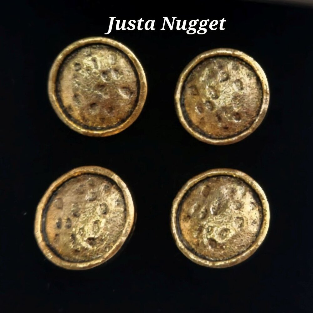 MAGNETIC NUMBER PINS "Justa Nugget" Brushed GOLD set of 4 NEW in box